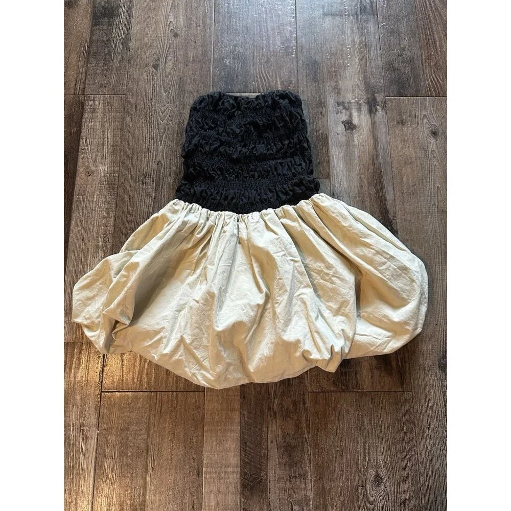 DISSH Black and Cream Strapless Mini Dress - Picture 3 of 8